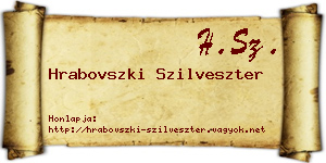 Hrabovszki Szilveszter névjegykártya